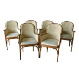 Six Jacob & Joseph Kohn Bentwood Arm Chairs