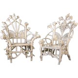 THREE BIRCH ROOT BURL ARM CHAIRS