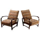 pair of czecho-deco reclining armchairs
