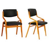 czech mid-century chairs (pair), priced individually