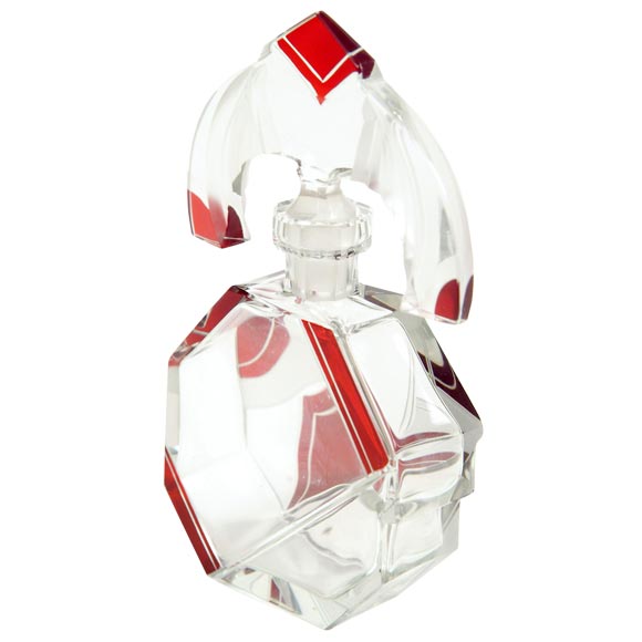 czecho-deco large perfume bottle; unsigned For Sale
