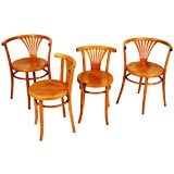 Vintage set of four thonet bentwood chairs