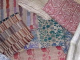 Selection of raw silk and wool throws