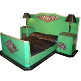 French Art Deco Bed with Night Stands