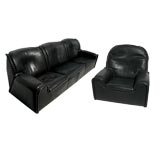Pace Designed "Sitting Bull" Sofa and Chair in Buffalo Leather