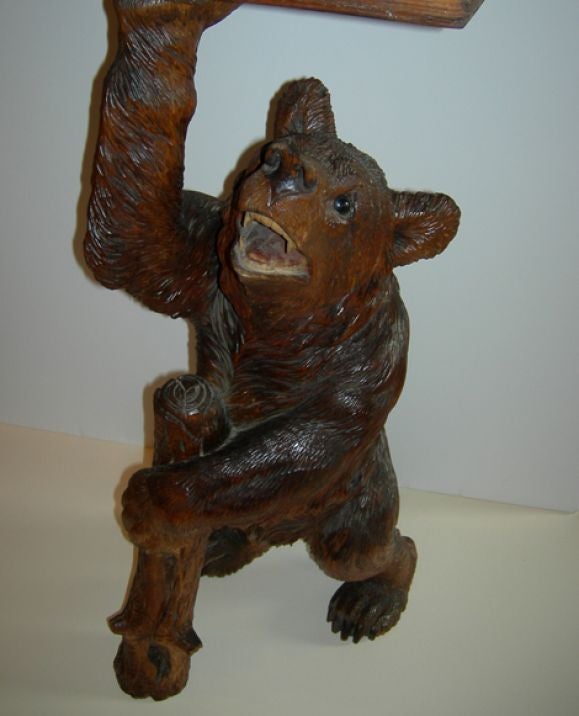 German Black Forest Carved Bears Smokers Stand