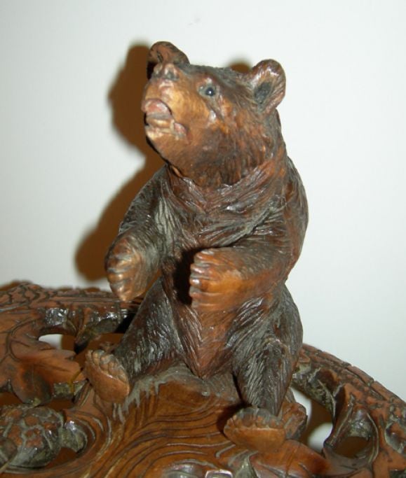 Black Forest Carved Bears Smokers Stand 2