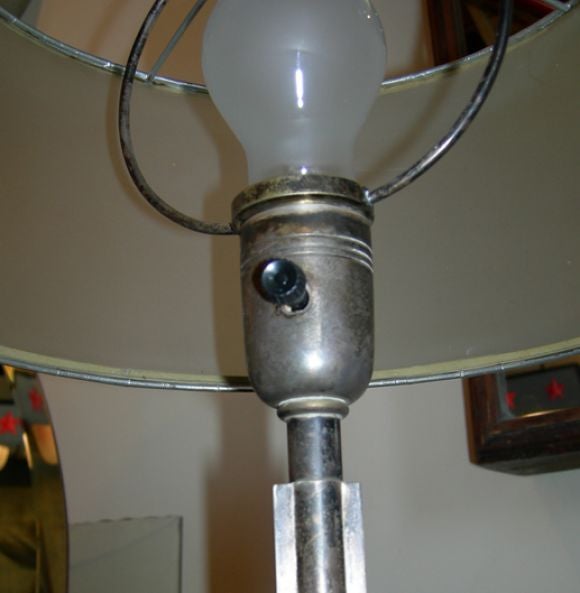 Mid-20th Century Art Deco Silvered Petite Floor Lamp