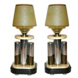 Vintage French Art Deco Boudoir Lamps