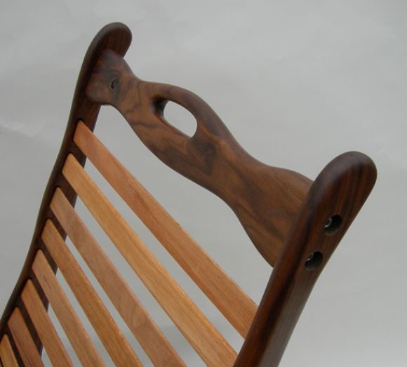 Oak Sculpted Rocking Chair by Jocko Johnson