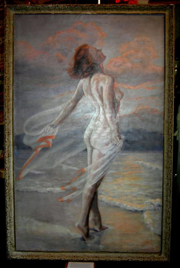 Peinture à l'huile monumentale des années 1930 par Fera Webber Shear 3