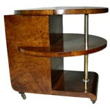Art Deco Burled Wood Cocktail Trolley