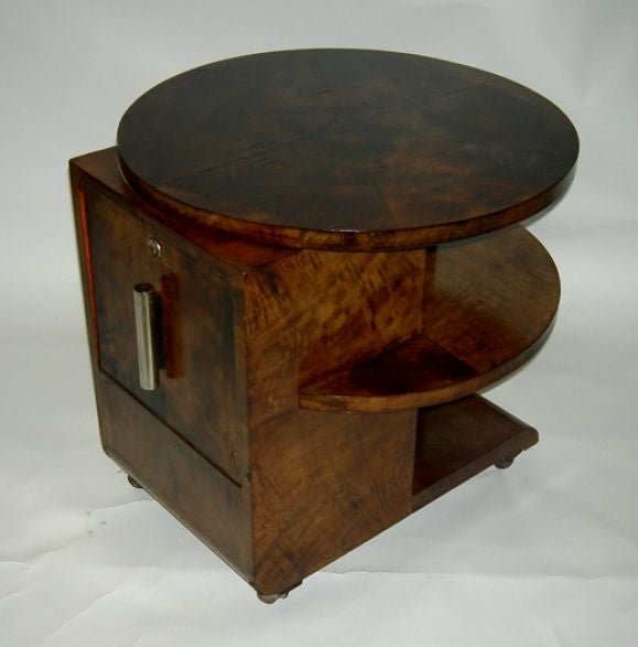 Art Deco Burled Wood Cocktail Trolley
