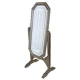 Silver Leaf Beveled Cheval Mirror
