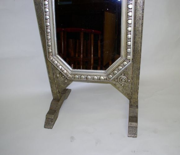 Silver Leaf Beveled Cheval Mirror