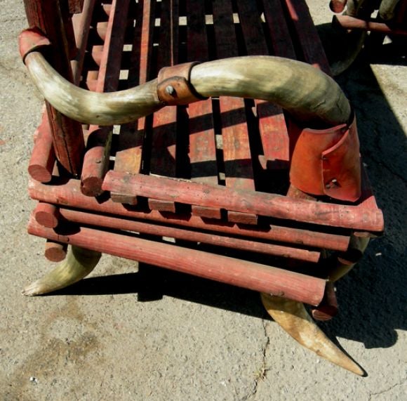Rustic Texas Steer Horn Settee And Chair At 1stdibs American Rustic Texas Steer Horn Settee And Chair For