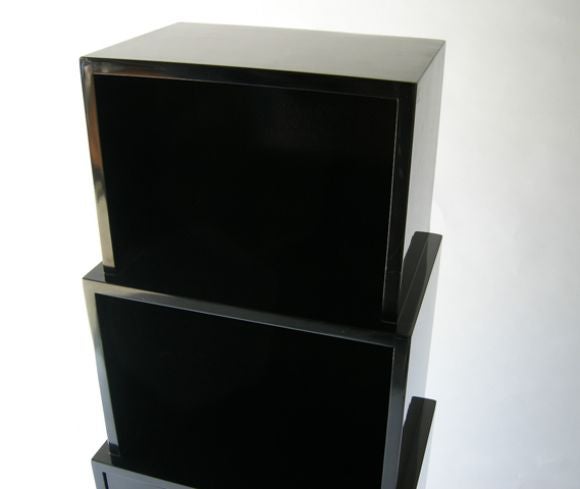Wood Skyscraper Cabinet in the style of Paul Frankl