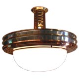 Art Deco Mixed Metals Hanging Lamp