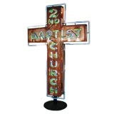Monumental Southern Baptist Neon Cross