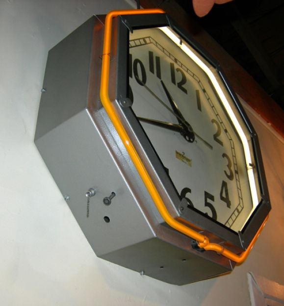 Art Deco Octagon Neon Clock at 1stDibs art deco neon clock, octagon