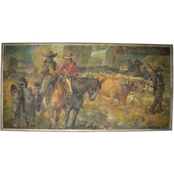 Monumental Western Painting by Einar Petersen