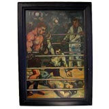 Vintage A "Knockout" Boxing Painting by Arthur Smith