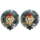 Pair of Mirrored Tile Wall Sconces