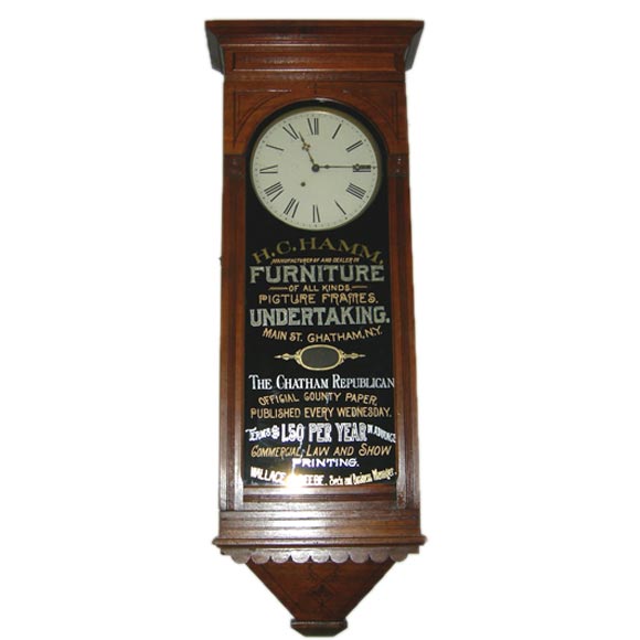Reverse Painted Advertising Regulator Wall Clock
