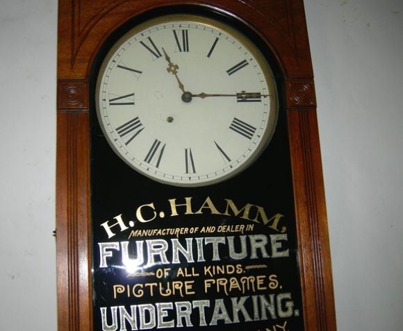 20th Century Reverse Painted Advertising Regulator Wall Clock