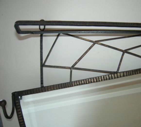 20th Century Art Deco Iron Spider Web Mirror Attributed to Paul Kiss