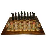 Vintage Anri Hand Carved Wooden Chess Set