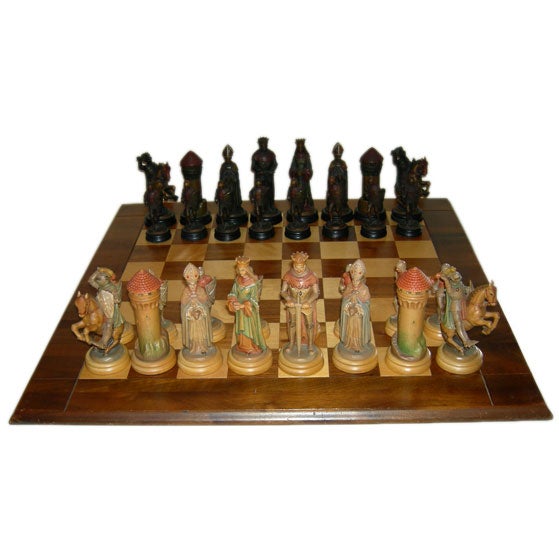 Anri Hand Carved Wooden Chess Set