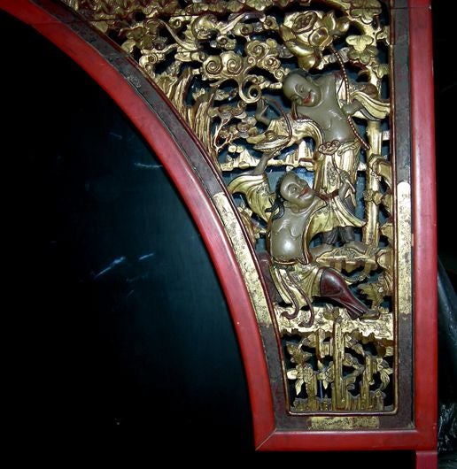 Massive Chinese Carved Display Cabinet