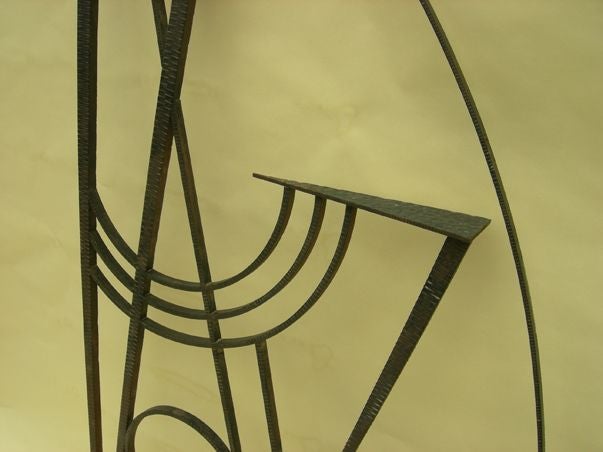 French Art Deco Hammered Iron Screen