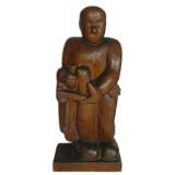 WPA Carved Wooden Waiter Sculpture
