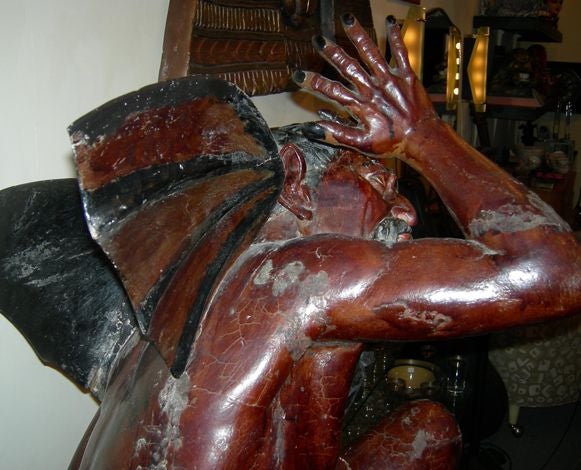 American Incredible Carved Wooden Devil