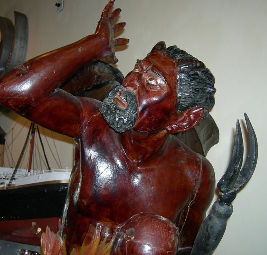 20th Century Incredible Carved Wooden Devil