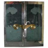 Art Deco Etched Glass Entry Doors