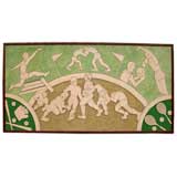 Vintage Art Deco Carved Sports Mural