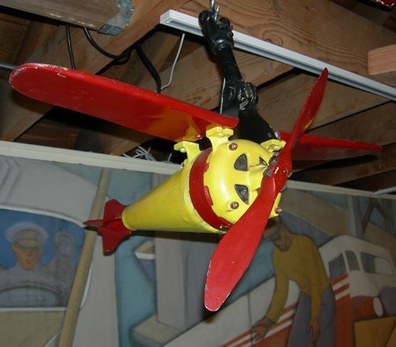 This cute little crop duster hung in barber shops and taverns, clearing the smoke in just minutes. The motor is very powerful for its size, and is quite effective. The ideal application would be to control it with a dimming wall switch, which would