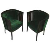 Pair of Art Nouveau Barrel Chairs