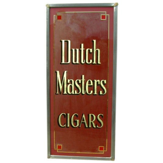 Reverse Glass Cigar Ad Sign