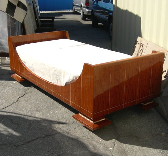 French Ruhlmann Style Deco Revival Bed For Sale