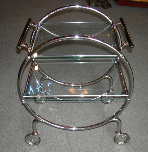 Art Deco Tubular Chrome Cocktail Cart