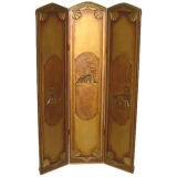 Vintage 1930's Painted Mission Fantasy Dressing Screen