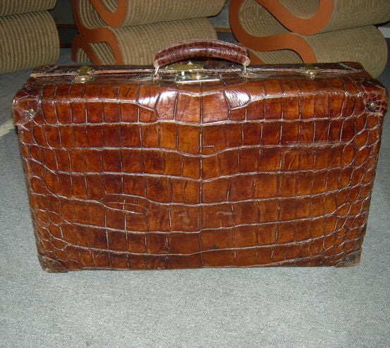 vintage alligator suitcase