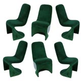 Six Upholstered Dining Chairs - In The Style Of Verner Panton