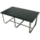 Industrial Style Slate and Steel Coffee Table