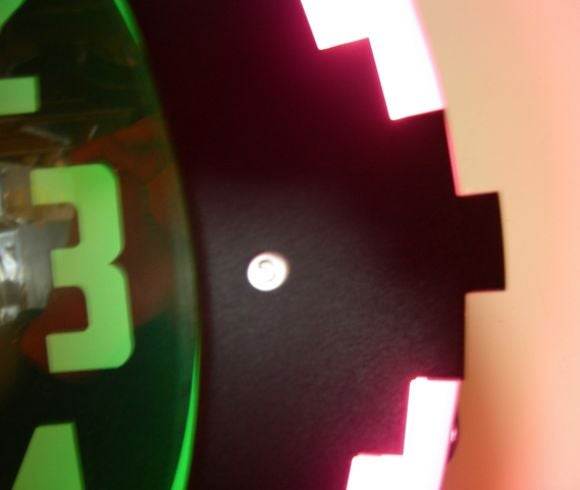 Art Deco "Aztec" Two Color Neon Clock