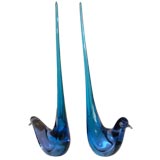 Vintage Pair of Murano Glass Birds